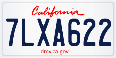 CA license plate 7LXA622
