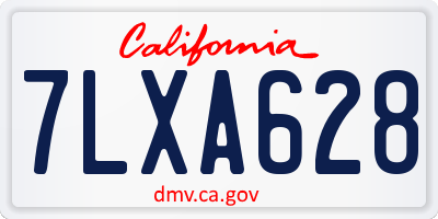 CA license plate 7LXA628