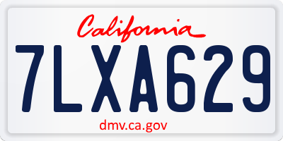 CA license plate 7LXA629