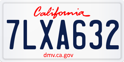 CA license plate 7LXA632