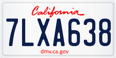 CA license plate 7LXA638