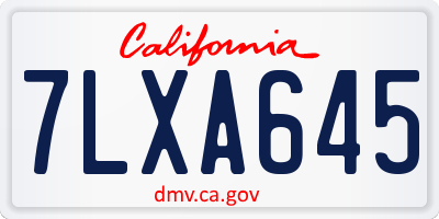 CA license plate 7LXA645