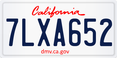 CA license plate 7LXA652
