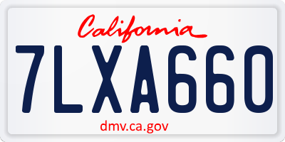 CA license plate 7LXA660