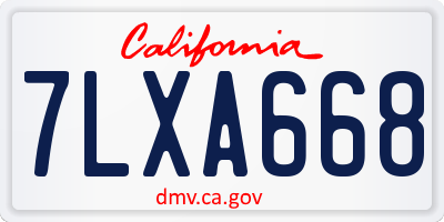 CA license plate 7LXA668