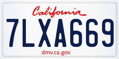 CA license plate 7LXA669