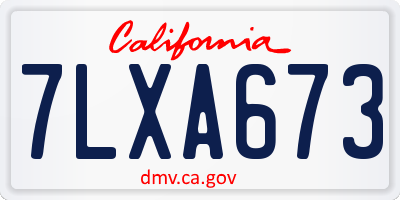 CA license plate 7LXA673