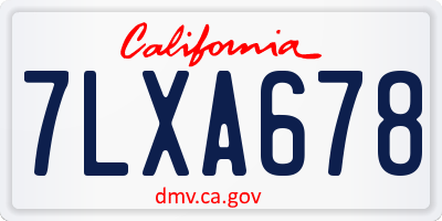 CA license plate 7LXA678