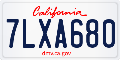 CA license plate 7LXA680
