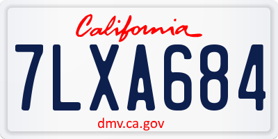 CA license plate 7LXA684