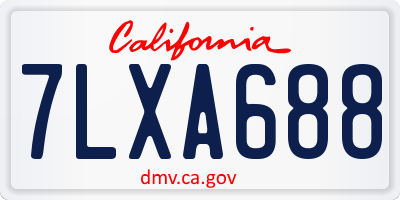 CA license plate 7LXA688