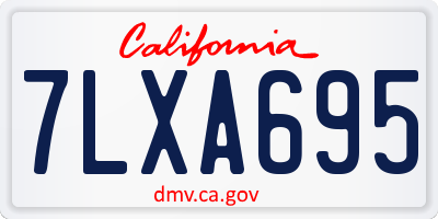 CA license plate 7LXA695