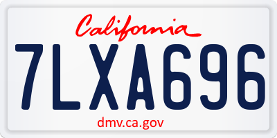 CA license plate 7LXA696