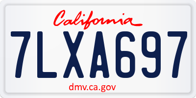 CA license plate 7LXA697