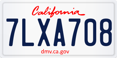 CA license plate 7LXA708