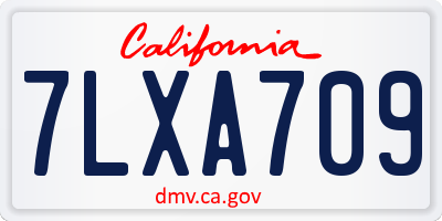 CA license plate 7LXA709