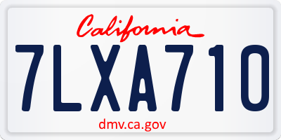 CA license plate 7LXA710