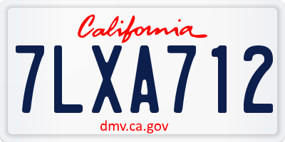 CA license plate 7LXA712