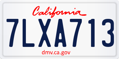 CA license plate 7LXA713