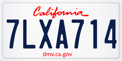 CA license plate 7LXA714