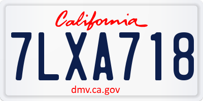 CA license plate 7LXA718