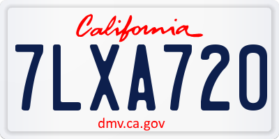 CA license plate 7LXA720