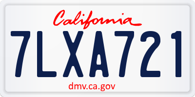 CA license plate 7LXA721
