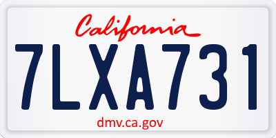CA license plate 7LXA731