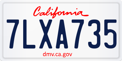 CA license plate 7LXA735