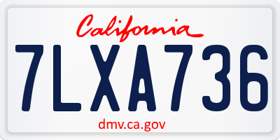 CA license plate 7LXA736