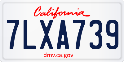 CA license plate 7LXA739