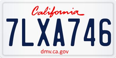 CA license plate 7LXA746