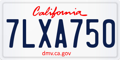 CA license plate 7LXA750