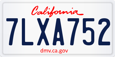 CA license plate 7LXA752