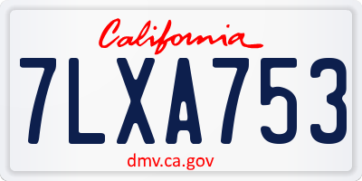 CA license plate 7LXA753