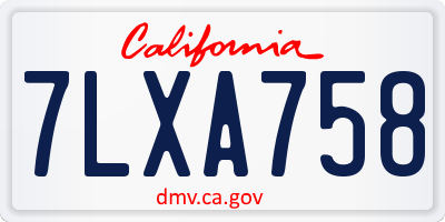 CA license plate 7LXA758