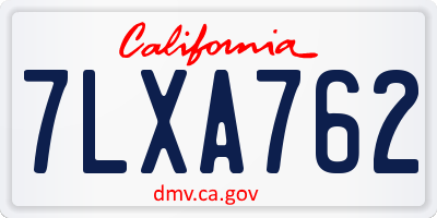 CA license plate 7LXA762