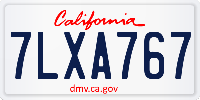 CA license plate 7LXA767