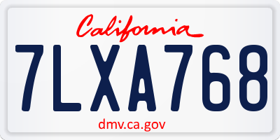 CA license plate 7LXA768