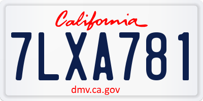 CA license plate 7LXA781