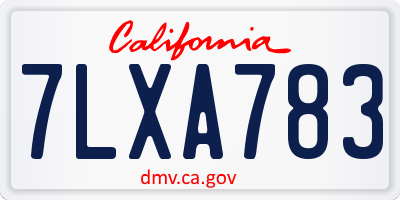 CA license plate 7LXA783