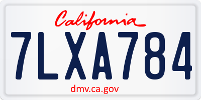 CA license plate 7LXA784