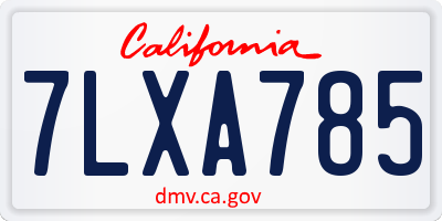 CA license plate 7LXA785