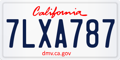 CA license plate 7LXA787