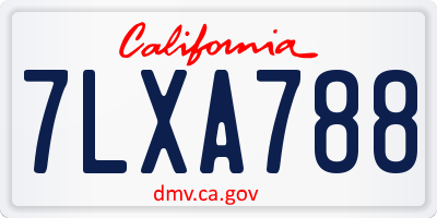 CA license plate 7LXA788