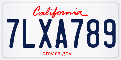 CA license plate 7LXA789