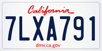 CA license plate 7LXA791