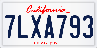 CA license plate 7LXA793