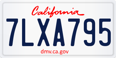 CA license plate 7LXA795