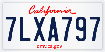 CA license plate 7LXA797